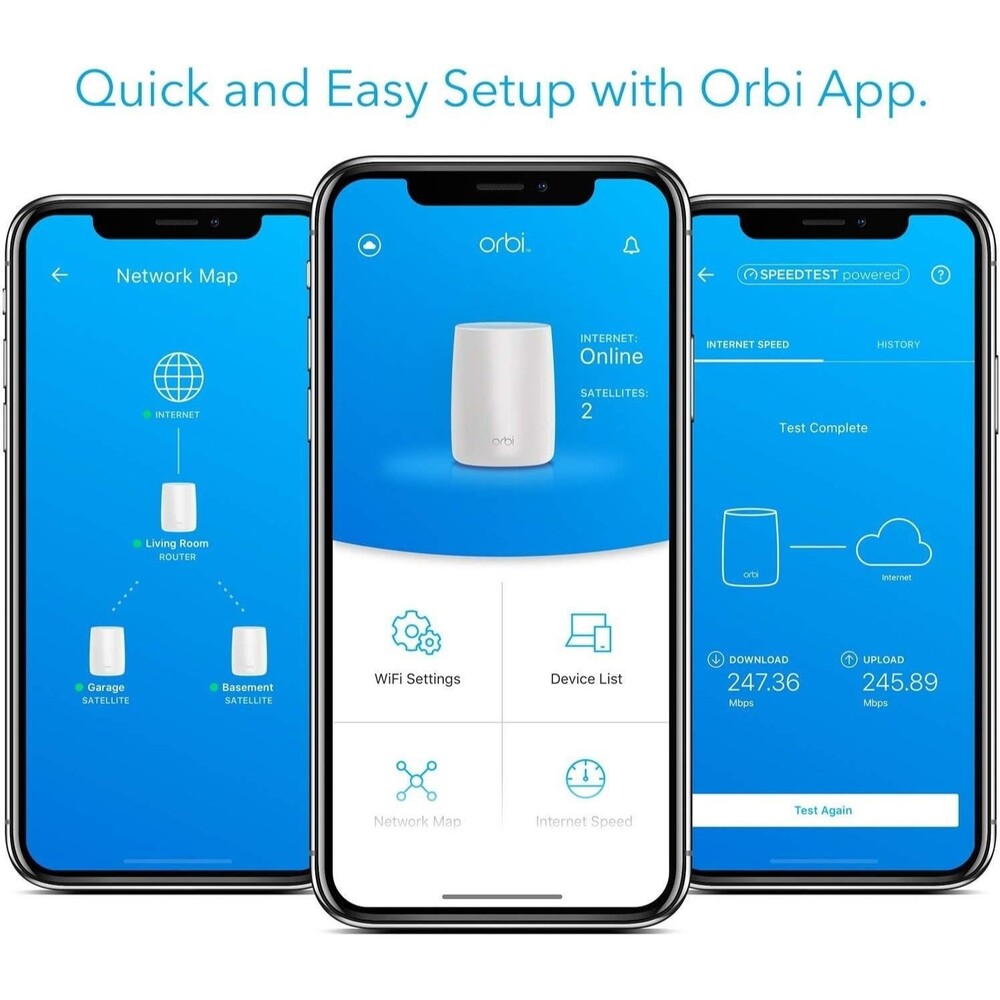 Netgear Orbi RBR50 Wireless WiFi Router with RBS50 Satellite Extender - Picture 12 of 13